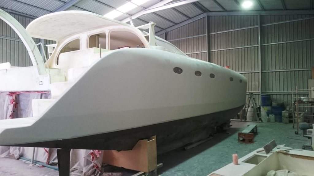 starboard hull microsurfaced